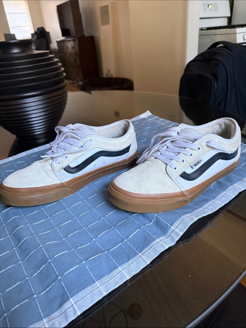 Vans Men’s Cream Suede Skate Shoes